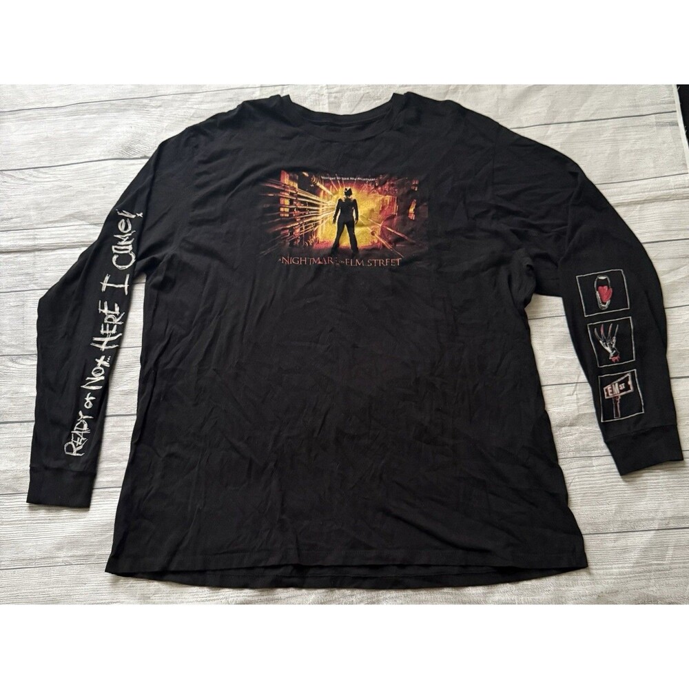 A Nightmare on Elm Street Long Sleeve T Shirt Ready Or Not Here I Come Size 3XL